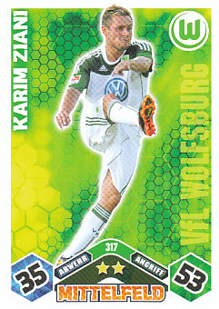 Karim Ziani VfL Wolfsburg 2010/11 Topps MA Bundesliga #317